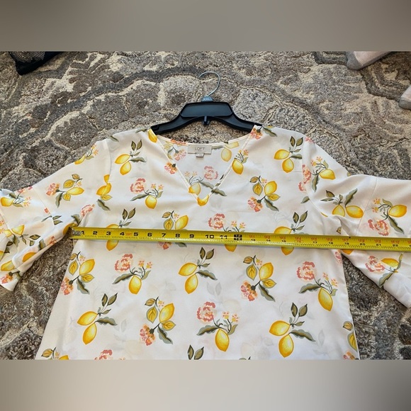 Loft Outlet Lemon Breezy Short Sleeve Top Ruffles Small White Lightweight Spring - Picture 8 of 8